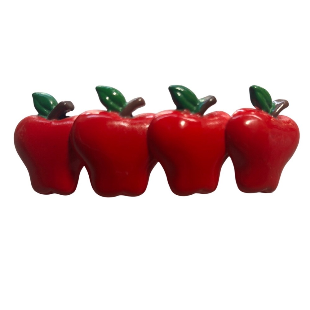 Vintage Red Apple Hair‎ Barrette French Clip Teacher Fruit Accessory 3.25" Gift